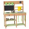 Mud Kitchen, Outdoor Mud Kitchen for Kids, Wood Outdoor Play Kitchens with Stoves, Tank, Sink, Planting Shovels, Spatulas, Box