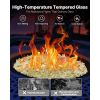 Fire Glass, 10 LBS / 4.5 KG High-Temperature Resistant Fireplace Rocks, 1/2-Inch / 12.7 mm Reflective & Smokeless Firepit Glass Rock
