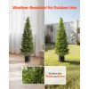 Artificial Topiary Cedar Trees, 48 inch 2 Set Faux Pine Shrubs Plants, Fake Silk Tree Look Real