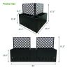 Metal Planter-Trellis Combo (Set of 3) - Raised Garden Bed, Flower Trellis & Privacy Screen for Patio, Balcony, Garden