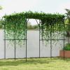 Garden Arch Trellis, 7.3 FT Tall Metal Plant Trellis Support with Climbing Net, Cucumber Trellis for Vegetables, Black