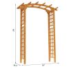 Round Garden Arbor 7.5 ft Fir Wood Archway for Climbing Plants Pergola Style Wedding Ceremony Yellow