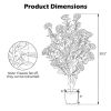 Set of 2 39.5-Inch Artificial Camellia Trees with Orange Blossoms in Cement Pots for Home Decor