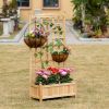 Garden Trellis Raised Bed 23.5x11.5x49.25 for Outdoor Indoor Plants Natural