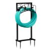 Detachable Garden Hose Holder 15.8"D x 8"W x 39.4"H, Sturdy Garden Hose Hanger Storage Rack, Outdoor Water Hose Organizer for Patio Garden Farm, Black