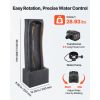 Outdoor Water Fountain, 38.58 in Height Fountain and Waterfall, 1-Tier Floor Standing Rock Base Style Fountains with with LED Light and Pump