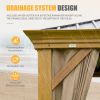 14x20FT Hardtop Gazebo, Permanent Metal Gazebo with Galvanized Steel Double Roof and Aluminum Frame, Curtain and Netting, Large Pavilion Gazebo