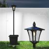63" Solar Lamp Post Lights 2 Pack, Waterproof LED Solar Light Posts with Planter, Black