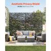 Metal Privacy Screen, 47" W x 72" H, Outdoor Privacy Screens & Panels, Freestanding Outdoor Divider with Stand