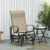Outsunny Outdoor Glider Chair, Gliders for Outside Patio with Smooth Rocking Mechanism and Lightweight Construction for Backyard, Tan