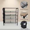 5 Tier Outdoor Storage Rack, Freestanding Patio Organizer Shelf for Shoes, Plants, Garden Tools and Home Storage, Multi-Purpose Shelf for Yard