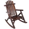 Wooden Porch Rocker Chair,Durable Wooden Porch Rocker Chair,Fir log Rocking Chair,Patio Rockers for Outside,Garde.Brown Color