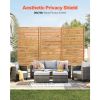Wooden Privacy Screen, 36" W x 76" H Outdoor Privacy Screen, Freestanding Wood Privacy Panel with Stand, Decorative Patio Privacy Screen