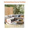 Wooden Privacy Screen, 36" W x 76" H Outdoor Privacy Screen, Freestanding Wood Privacy Panel with Stand, Decorative Patio Privacy Screen