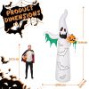 12ft Inflatable Halloween Decor with Flashing Bats & White Ghosts, 4 LED Lights + 82 String Lights, White & Green, 12V 1500mA US Power Adapter