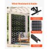 Metal Privacy Screen, 47" W x 72" H, Outdoor Privacy Screens 5-Panel, Freestanding Outdoor Divider with Stand