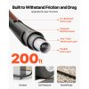 Garden Hose, 200 ft 5/8" Heavy Duty Rubber Water Hose with 10 Mode Nozzle, 150PSI Working & 600PSI Burst