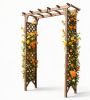85 Inch Tall Flat Top Garden Arch with Gate Wood for Climbing Plants And Wedding Decor