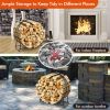 40 Inch Tubular Steel Log Hoop Firewood Storage Rack
