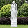 Large Gray Magnesium Oxide Sculpture, Elegant Outdoor Garden Decor