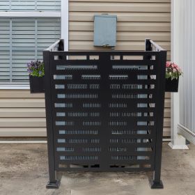 Air Conditioner Fence for Outdoor Units Metal Privacy Fence,Metal Privacy Screen with Planter Boxes,Outdoor Trash Can Fence (size: 3*3Ft)