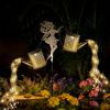 Solar Lanterns Outdoor Waterproof,Metal Watering Can Garden Decor Ornaments,Yard Art Hanging Path Lights,Outside Patio Decorations