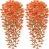 Artificial autumn hanging flowers and plants for outdoor autumn decoration, 2-piece set of silk like long trailing vines