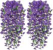 Artificial autumn hanging flowers and plants for outdoor autumn decoration, 2-piece set of silk like long trailing vines
