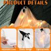 Hanging Ghost, Halloween Decorations Outdoor/Indoor-3Pcs Ghost Decor with Light, Halloween Ornaments, Hallowee n Decor for Tree, Yard, Window, Garden