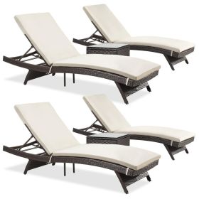 Pamapic Rattan Chaise Lounge Set (size: 6 Piece)