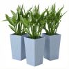 Tall Planters for Outdoor Plants Set of 3, 24 In Taper Planters with Drainage Holes, Rattan Decor Plant Pots