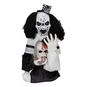 1.8ft Halloween Decoration Scary Clown, Sound-Actived Party Decor with Creepy Sound (default: default title)