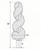 Set of 2 Artificial Spiral Topiary Trees Sun Protection with Ground Spikes Fake Evergreen Landscape Garden Decor