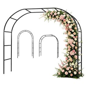 7.87Ft H x 4.59Ft W Adjustable Metal Garden Arch DIY Outdoor Trellis for Climbing Plants Wedding Arch Decoration Iron Arbor for Backyard Garden Entran (Quantity: 1 pc)