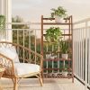 4-Tier Bamboo Plant Rack with Guardrails Stable and Space-Saving