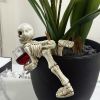 Halloween Skeleton Flowerpot Decoration, Weather Resistant Resin Garden Statue