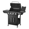 Gas Grill, 4 Burner Propane Gas Grill with Side Burner, 425 SQ.In Grilling Area, Carbon Steel Enamel Grates, Outdoor 52