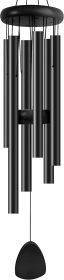 Large Aluminium Wind Chimes 37 Inches to Create a Zen Atmosphere Suitable for Outdoor, Garden (Color: Whole Black)