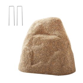 Faux Rock Cover, Outdoor Fake Rock Well Pump Cover, Realistic Natural Texture (Shape: Irregular Cone, Color: Sand Brown)