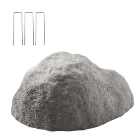 Faux Rock Cover, Outdoor Fake Rock Well Pump Cover, Realistic Natural Texture (Shape: Irregular Oval, Color: Dark Gray)