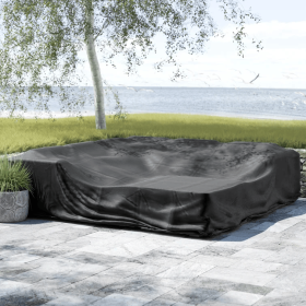 Direct Wicker 106x106in Durable and Water Resistant Outdoor Furniture Cover with Buckles Fits (Color: black)
