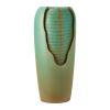 Outdoor Water Fountain, 30.71 in Height Fountain and Waterfall, 1-Tier Floor Standing Glazed Jar Style Fountains with LED Light and Pump
