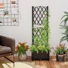 Raised Garden Bed with Trellis Planter Box for Climbing Plants