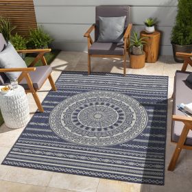 Sunshine GC_HAR2016 Blue 7 ft. 10 in. x 10 ft. 3 in. Indoor/Outdoor Area Rug (Color: as Pic)