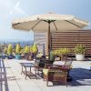 1 Piece 9ft Patio Parasol with Sunshade for Patio, Garden, Pool, Balcony