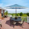 1 Piece 9ft Patio Parasol with Sunshade for Patio, Garden, Pool, Balcony