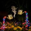 Solar Lanterns Outdoor Waterproof,Metal Watering Can Garden Decor Ornaments,Yard Art Hanging Path Lights,Outside Patio Decorations