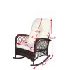 Outdoor Wicker Rocking Chair with Wide Seat, Thick, Soft Cushion, Rattan Rocker w/Steel Frame, High Weight Capacity for Patio, Garden, Backyard