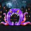 12FT Halloween Inflatables Decoration Giant Ghost with 3-Colored Flame Rotation LED Light Spooky Halloween Decorations Outdoor Blow Up Yard Decoration