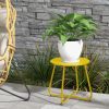 Outdoor Table Small Patio Side Table, Round Metal Side Table, Weatherproof, Portable, Outdoor End for Garden, Balcony, Yard